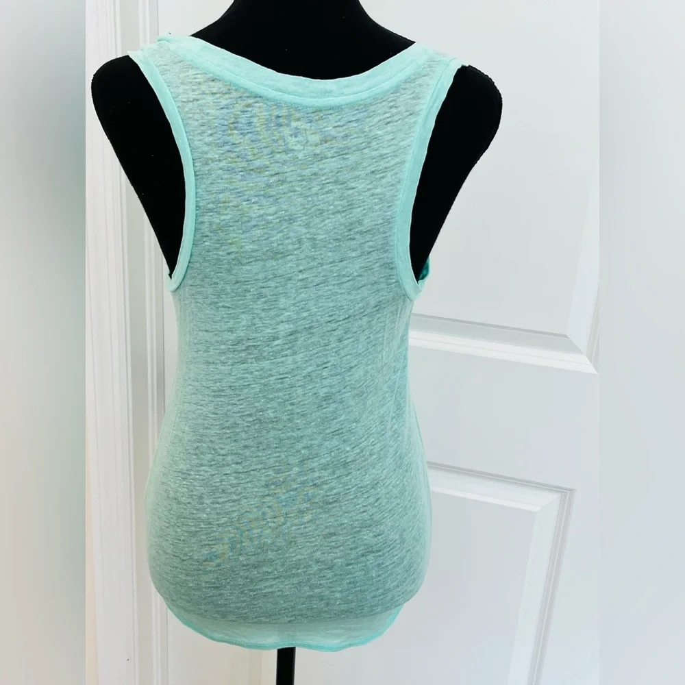 J. Crew Linen Tank Seafoam Blue